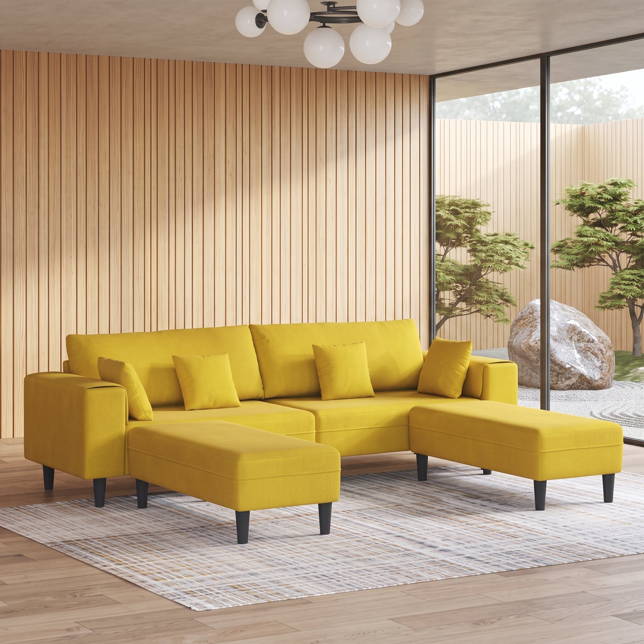 Canapé 4 Places Velours – Design Moderne 250 cm