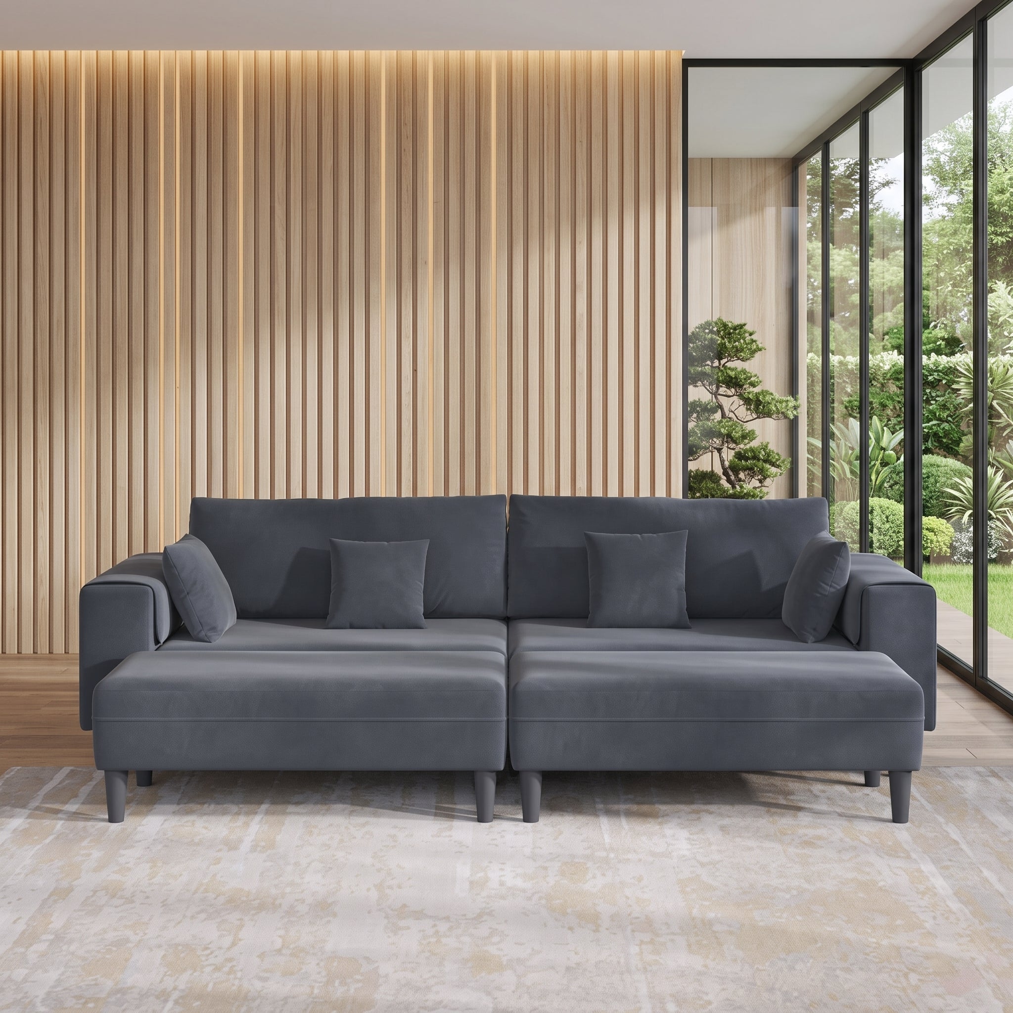 Canapé 4 Places Velours – Design Moderne 250 cm