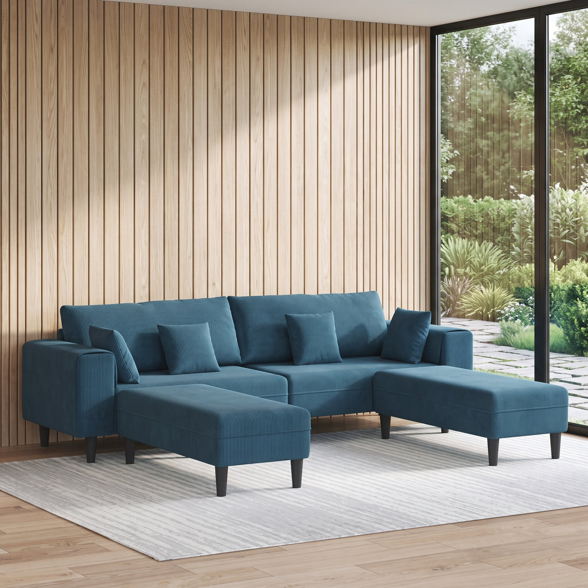 Canapé 4 Places Velours – Design Moderne 250 cm