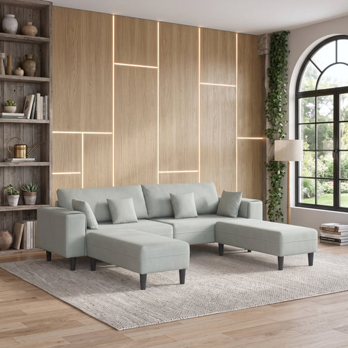 Canapé 4 Places Velours – Design Moderne 250 cm