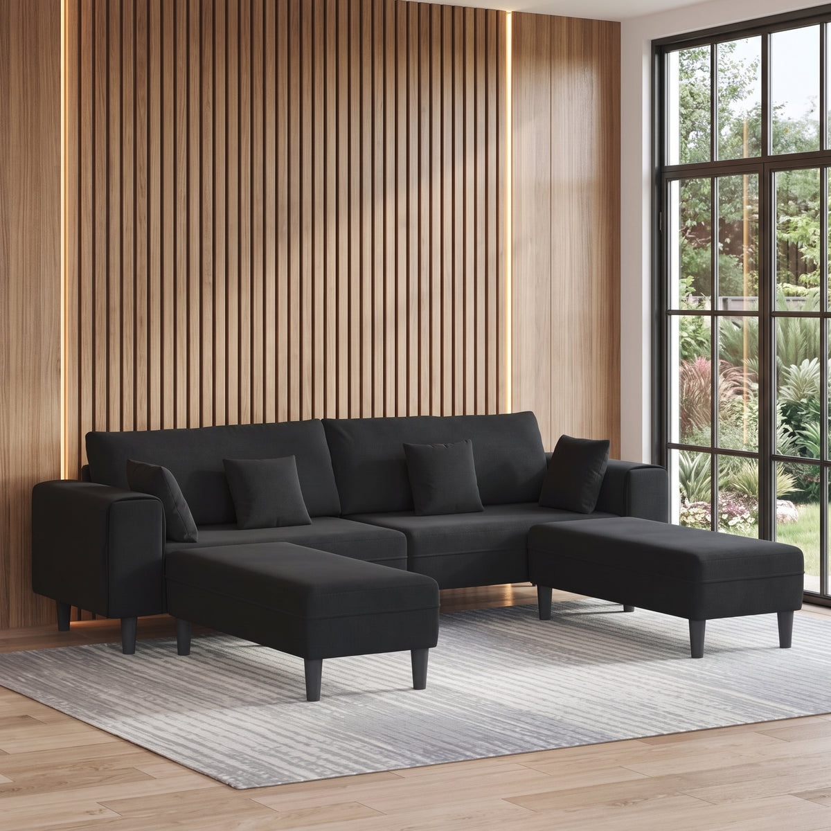 Canapé 4 Places Velours – Design Moderne 250 cm