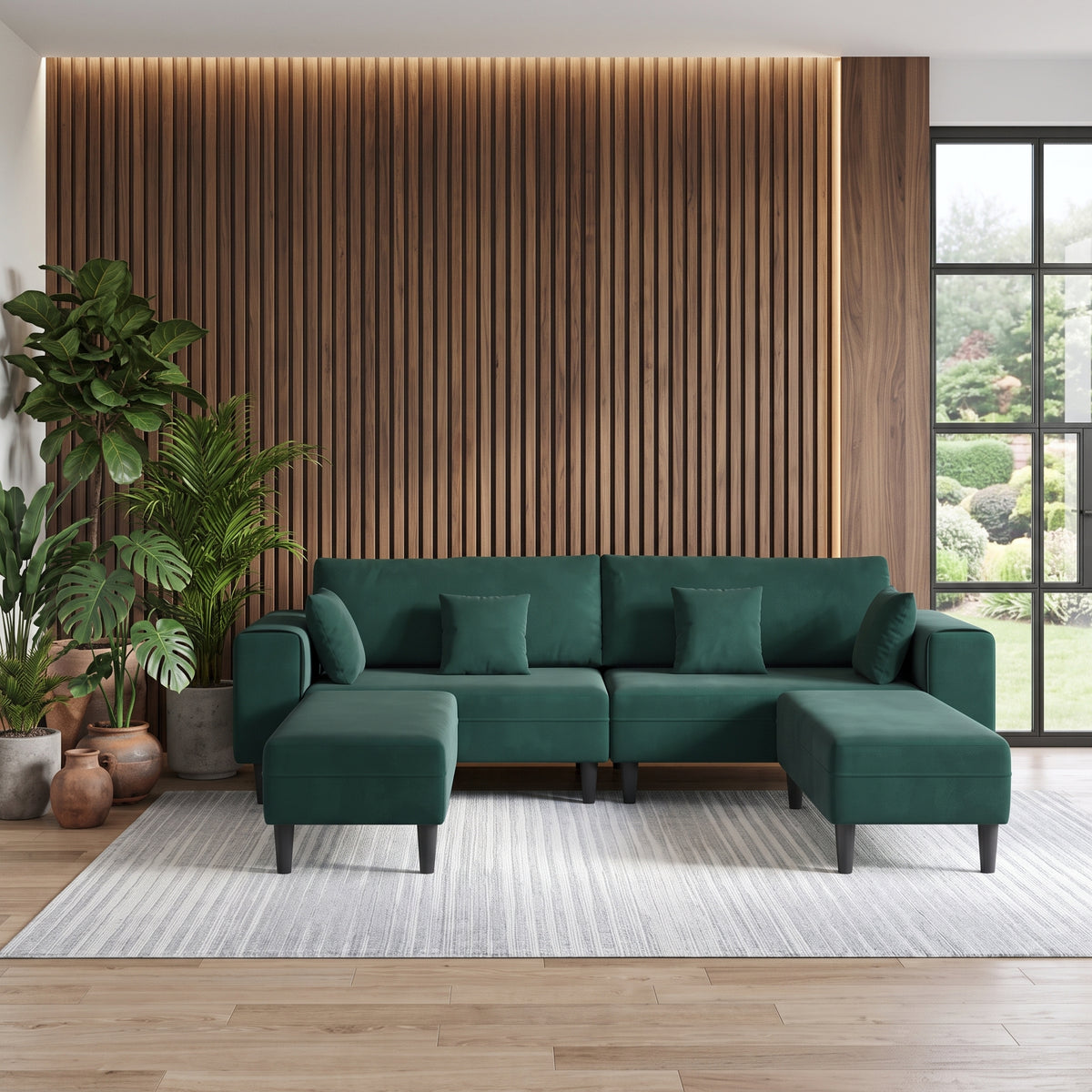 Canapé 4 Places Velours – Design Moderne 250 cm