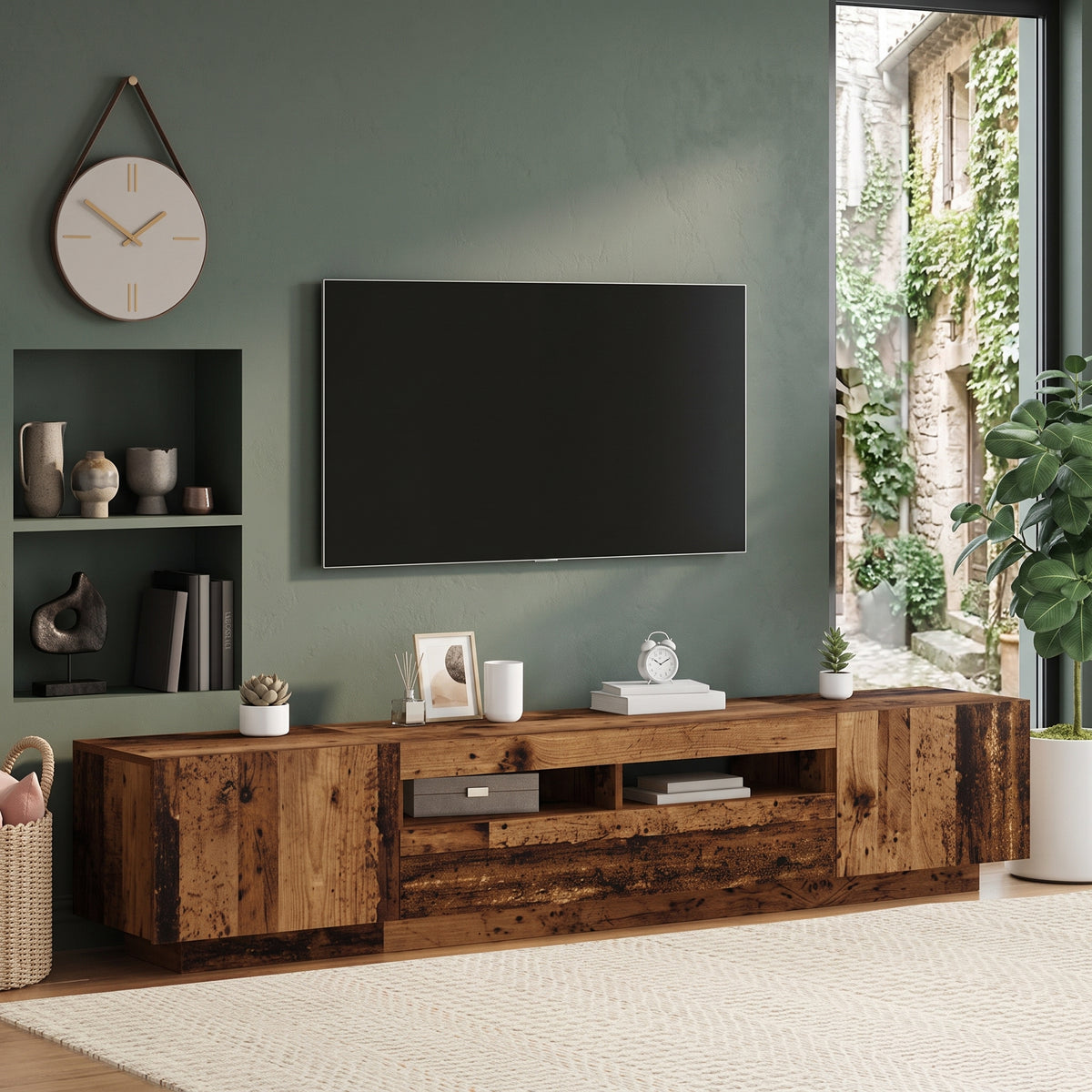 Meuble TV 200 cm  avec Éclairage LED RVB