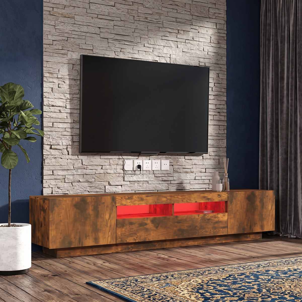 Meuble TV 200 cm  avec Éclairage LED RVB