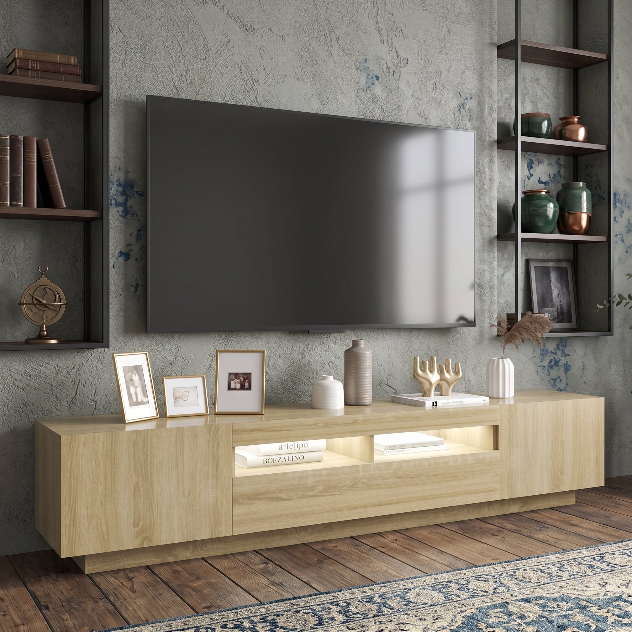 Meuble TV 200 cm  avec Éclairage LED RVB