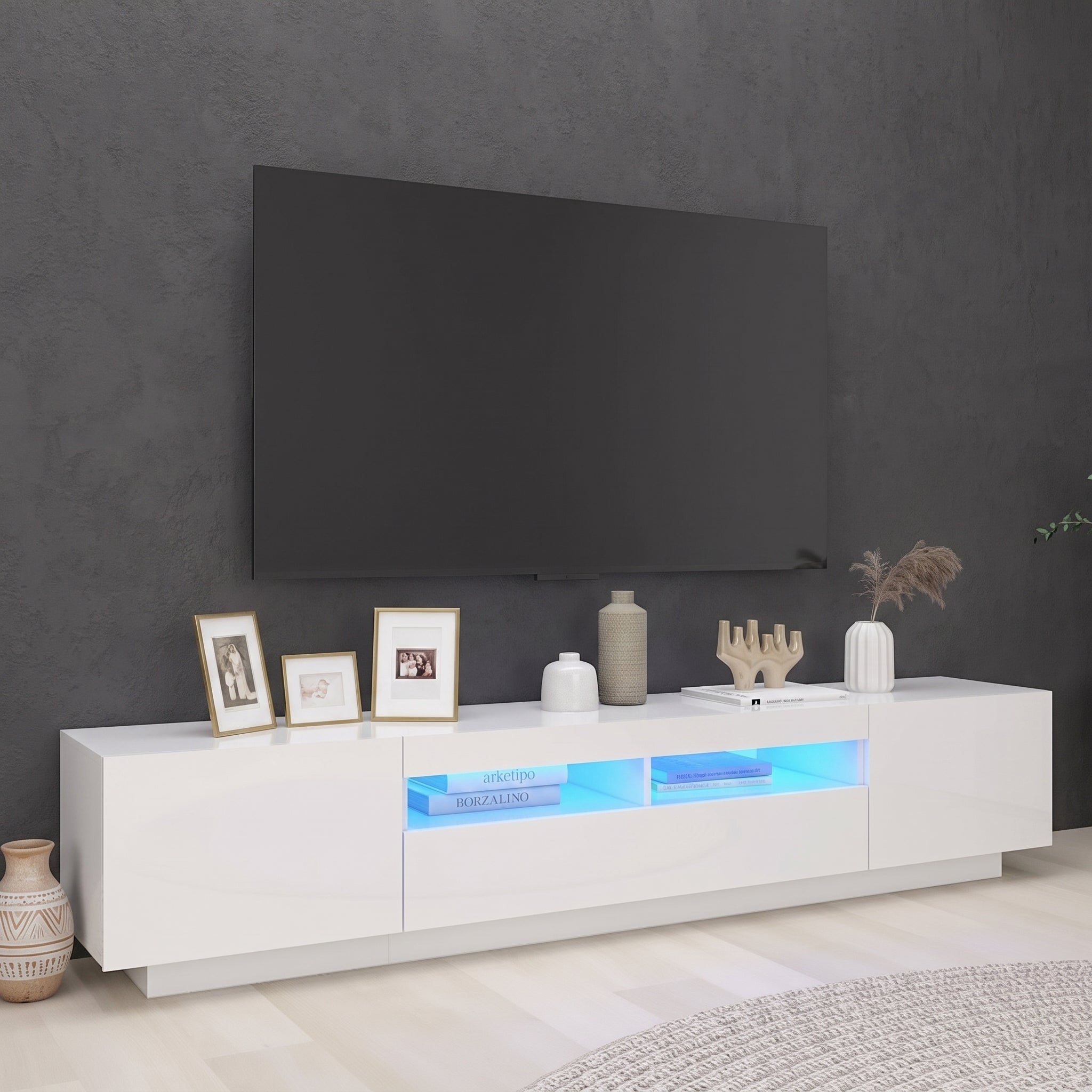 Meuble TV 200 cm  avec Éclairage LED RVB