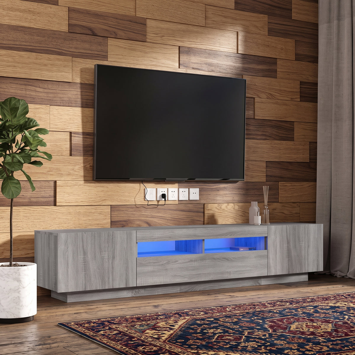 Meuble TV 200 cm  avec Éclairage LED RVB